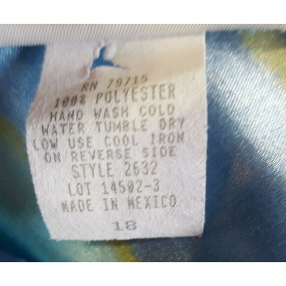 Expressions Vintage Dress 18 Sheath Sleeveless Blue Stripe Knee Length Women - Picture 8 of 8